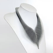Grey and black Moth 3D printed necklace